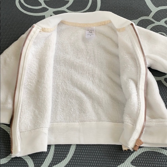 🎀Carter’s white fuzzy, zippered jacket🎀 - Picture 3 of 3